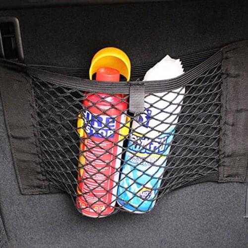 Car Rear Trunk Seat Elastic String Storage Mesh Net Bag Luggage Holder Pocket Sticker Trunk Organizer Car styling Seat back bag