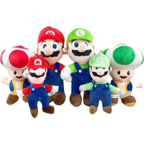 27CM Super Mario Action Figure Model Plush Dolls Mario Bros Game Periphery Cartoons Original Stuffed Toys Decoration Kids Gifts