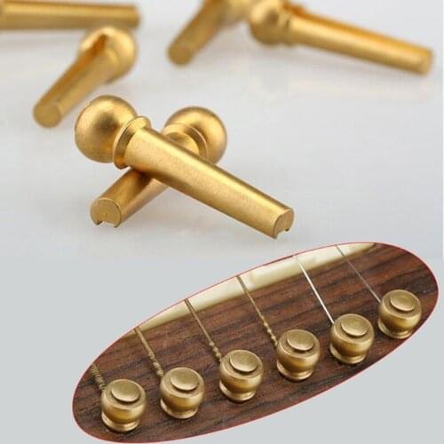Guitar Accessories Metal Guitar Pin 6Pcs Brass Guitar Bridge Pins End Pin for Folk Acoustic Guitar Parts Accessories