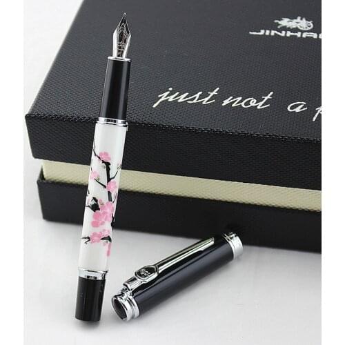 Jinhao 8820 High Quality Fountain Pen Ceramics Plum Flower Business Pens 0.5mm ink Pen For Business Office Gift