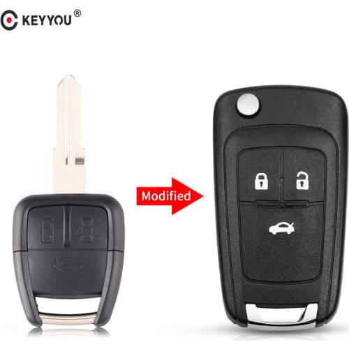KEYYOU 10pcs Modified 2/3 Buttons Flip Folding Car Blank Key Shell For Chevrolet Cruze Aveo Remote Key Case Fob Left/Right Blade
