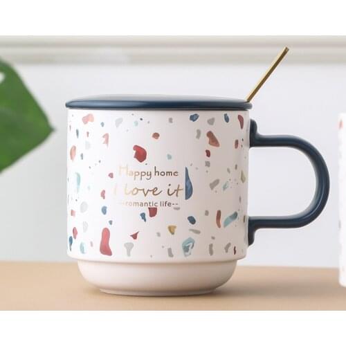 Mug Cute Nordic Spoon Office Coffee Cup Household Ceramic Drinking Water Milk Juice Couple Breakfast Large Capacity Tableware