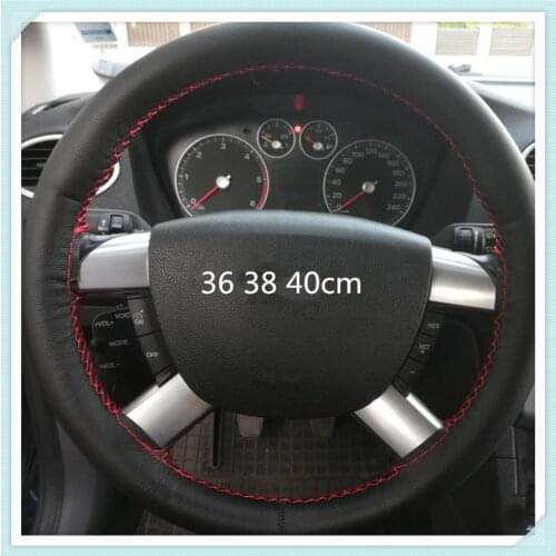 Car steering wheel cover with needle and threaded faux leather case for BMW X7 X1 M760Li 740Le iX3 i3s i3 635d 120d 120i