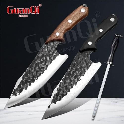 Handmade Stainless Steel Kitchen Meat Cleaver Outdoor Cooking Cutter Butcher Knife Fishing Knife High-hardness Boning Knife