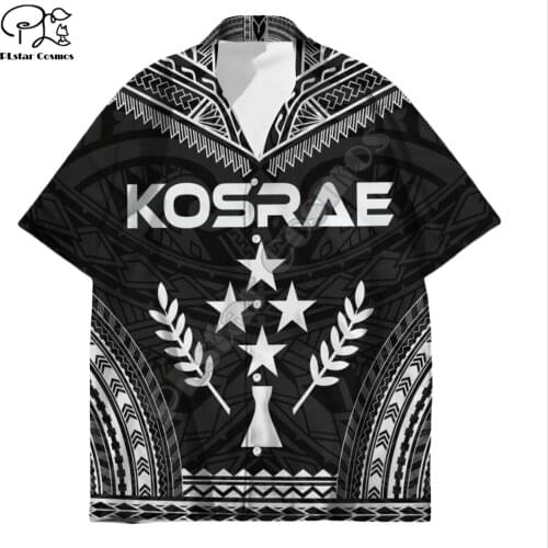 PLstar Cosmos Polynesia Kosrae Summer Beach Fashion Short Sleeve 3d Print Men‘s Hawaiian Shirts Harajuku Tee Casual Clothing K1