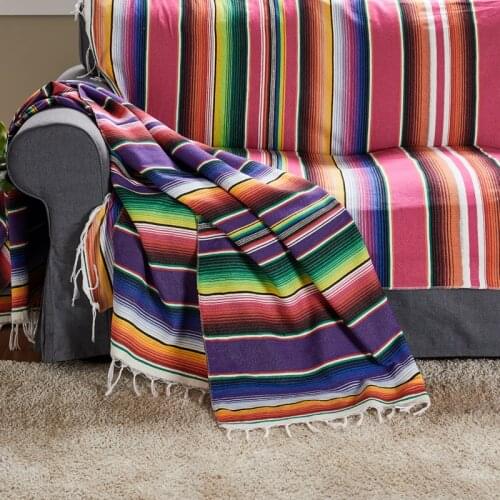Mexican table flag rainbow table flag rainbow blanket American style tablecloth beach mat beach towel blanket cotton blanket