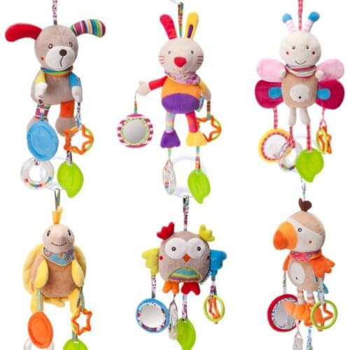 Cartoon Infant Toy Bed Stroller Bell Early Education Baby Toys Bell Ringer Doll Pendant Newborn Hanging Rattles Carriage Gift
