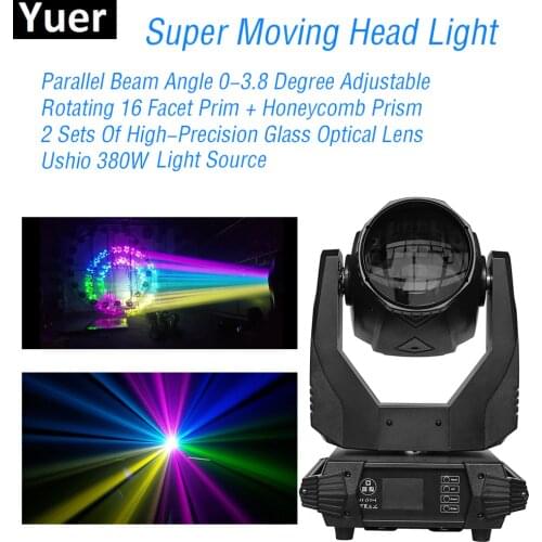 New 380W Super Moving Head Light DMX 512 High Brightness DJ Equipment Disco Nightclub Sound Party Light Effect Move Head Light