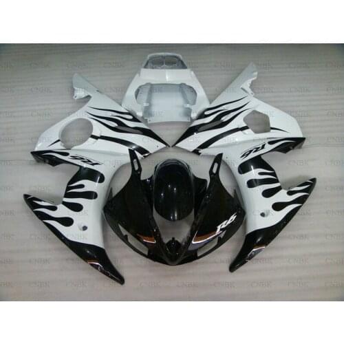 For YZFR6 2003 - 2005 Fairing for YAMAHA YZFR6 2004 Black White Motorcycle Fairing YZF600 R6 04 05 Plastic Fairings Unpainted