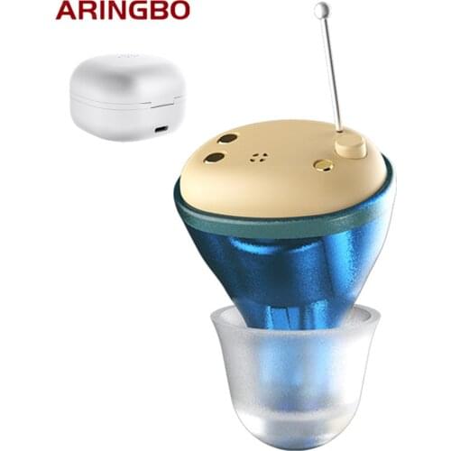 Rechargeable Hearing Aids Small Inner Ear Invisible Hearing Aid Adjustable Wireless Mini CIC Left/Right Ear Best Sound Amplifier