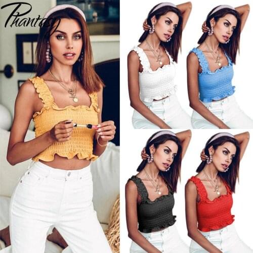 Phantasy Spring Summer Womens Vest Sexy Elastic Camisole Slim Chest-Wrapped Bottoming Tank Top Fashion Solid Color Short Tops