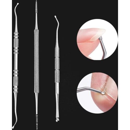 Professional Toenails Files Double Ended Silver Ingrown Toe Correction Lifter Pedicure Files Toe Nail Care Manicure Clean Tools