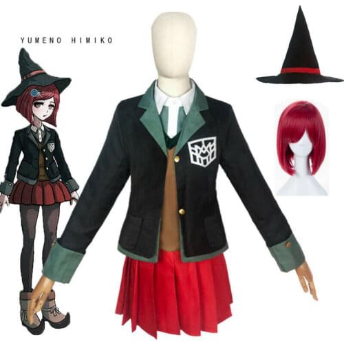 Full Set Danganronpa V3: Killing Harmony Yumeno Himiko Uniform Cosplay Costume Suits With hair New 2021