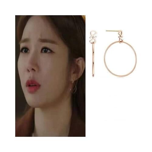 Ресницы piercing man YOO IN NA Round Circle Ear Korean Drama Star Same TV Earrings For Women Girls Pendientes