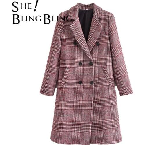 SheBlingBling Women's Plaid Coats
