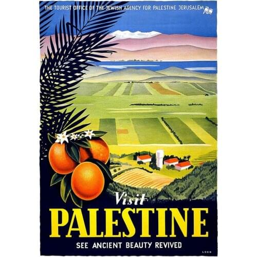 Vintage Visit Palestine 1930 Travel Tourism Art Film Print Silk Poster 24x36inch