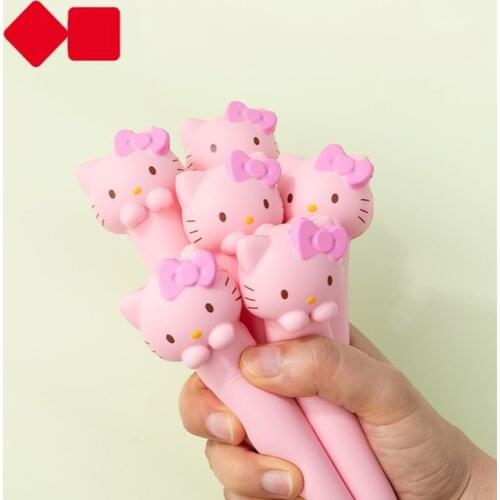 Cute Decompression 3D Pinch Gel Pen Student School Supplies Cartoon Creative Stationery Soft Vent Pen Pop It Kid Toy