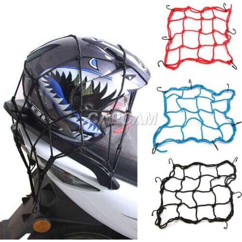 Heavy Duty Apico 12"X12" Motorcycle Bungie Cargo Luggage Net With 6 Hooks Black Blue Red