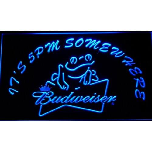 416 Its 5 pm Somewhere budweiser Frog LED Neon Light Signs