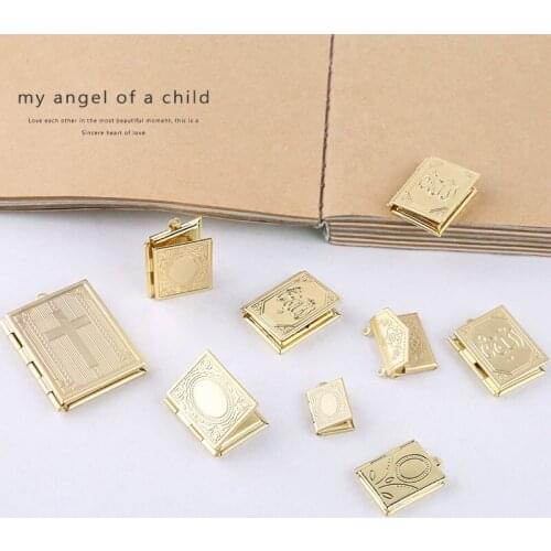 2pcs korean Vintage retro photo frame palace style pendant earrings for women necklace materials handmade jewelry accessories