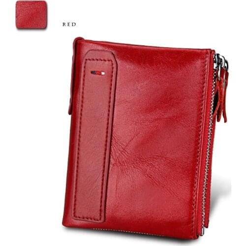 New Genuine Leather Women Wallet Purses Coin Purse Female Small Portomonee Bifold Rfid Wallet Lady Purse For Girls Money Bag