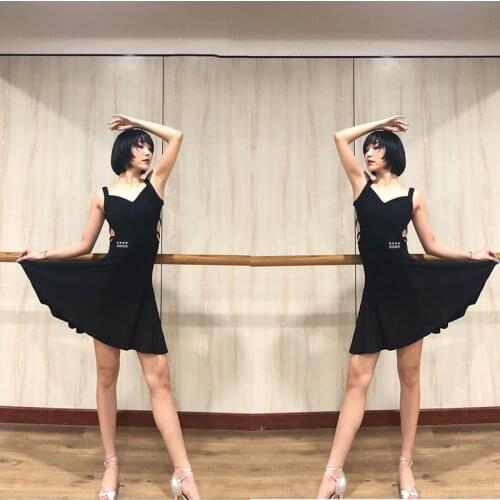 Latin Dance Dress Adults Black Sexy Backless Practice Dress Latin Competition Dresses Samba Dancing Costumes Stage Wear DQS4924