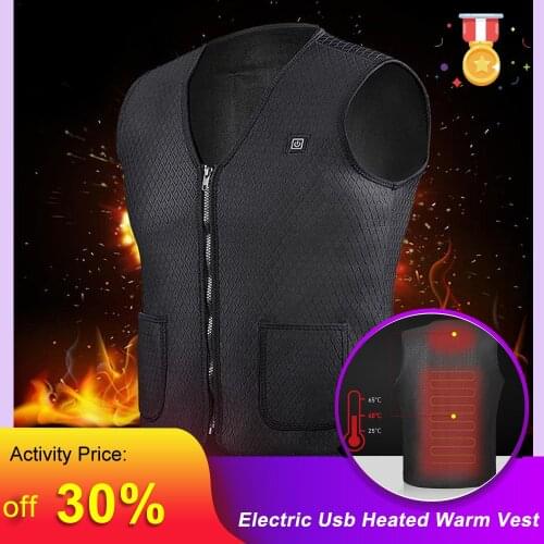 Electric Usb Heated Warm Vest Men Women Heating Coat Jacket Clothing For Winter Motorcycle Travelling Skiing Hiking