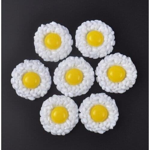 10pc Fried Eggs Omelette Rice Food Miniatura Ornament Craft Decor Miniature Dollhouse Home Decoration Phone Case DIY Accessories