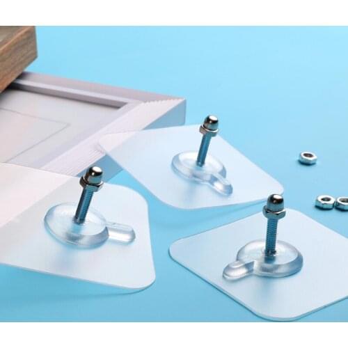 10Pcs Punch Schroef Stickers Muur Foto Non-marking Haak Onzichtbare Traceless Foto Opknoping Keuken Badkamer Hanger haak