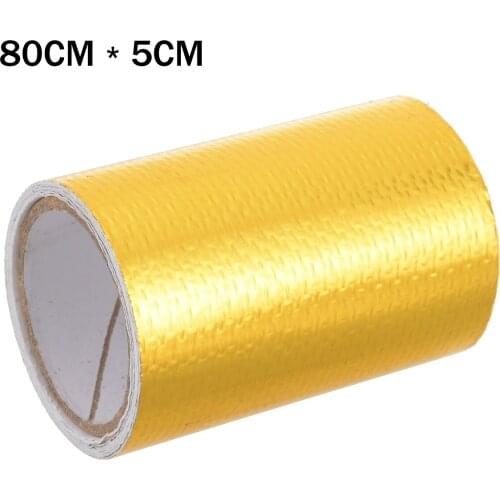 2 inch Thermal exhaust Tape Air Intake Heat Insulation Shield Wrap Reflective Heat Barrier Self Adhesive Engine Wrap 80cm Roll