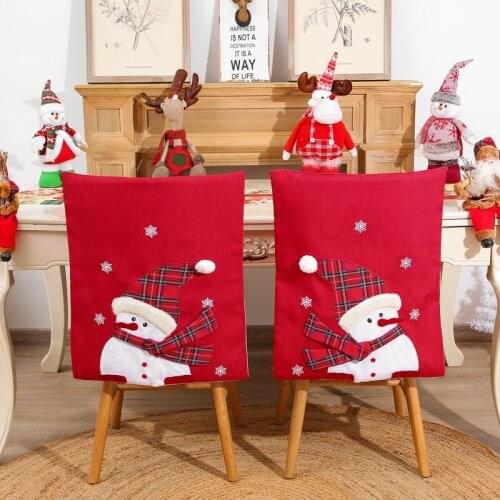 2pcs Christmas Hot Christmas Home Decorations Christmas Chair Cover Hotel Restaurant Chair Scene Backrest Decoration