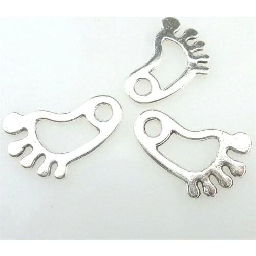 20pcs Tibetan Silver Plated Footprint Charm Pendants for Bracelet Jewelry Accessories Making DIY 22*16mm 17817