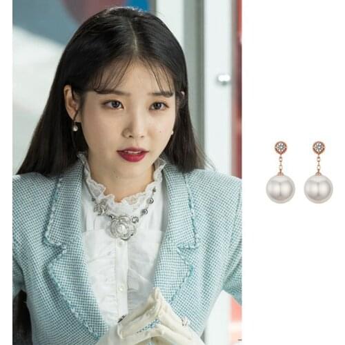 2019 Korean New Rhinestone Temperament Style Simple Elegant Simulated Pearl Earrings For Female Accessories