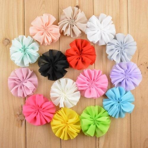 30pcs/lot Wholesale girls Mini Drape Chiffon flowers without clips for girls headband 20 Colors Freeshipping MH25