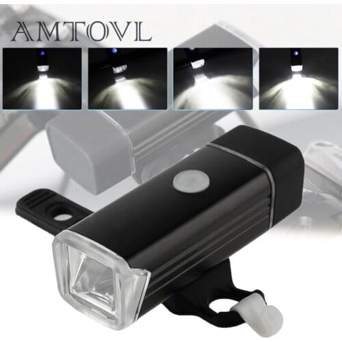 AMTOVL 4 Brightness Option Bike Light USB Rechargeable Bicycle Lamp Front Headlight Flashlight Bicycle Light Bicycle Accessories