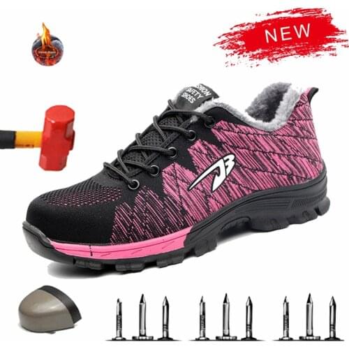 Safety Shoes Women Men Work Boots Safety Steel Toe Shoes Women Winter Boots Women Security Footwear Plus Size 48 Free Shipping