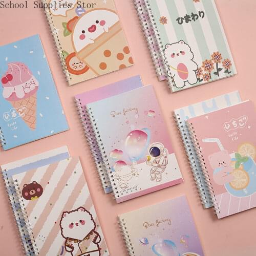 A5 Coil Notebook Super Thick Notebook Notebook Cute Small Fresh Student Notepad Diary Creative Cartoon Office Supplies Binder