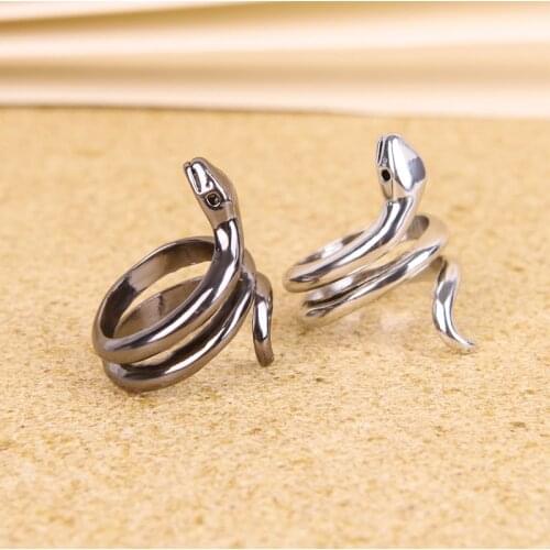 Charm Snake Finger Ring For Women Men Vintage Boho Knuckle Party Rings Punk Jewelry Girls Gift Women Opening Snake Cocktail Ring