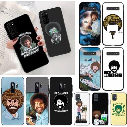 CUTEWANAN Bob Ross No Mistakes Shell Phone Case for Samsung S20 plus Ultra S6 S7 edge S8 S9 plus S10 5G lite 2020