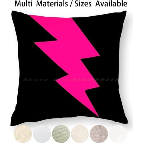 Lightning Bolt Pillow Case Throw Pillow Cover Cotton Linen Flax Nostalgic Spirit Nostalgia Retro Lightning Bolt Weather Pink