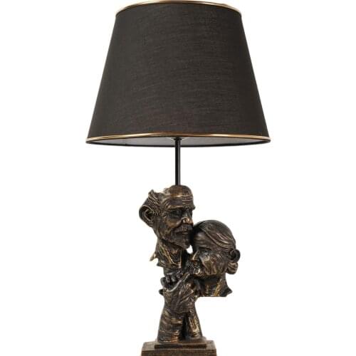 Hmydesign Husband and wife Married Couple Sculpture Pedestal Couple Decorative Tumbled Art Work Gold Silver White Color Lampshade