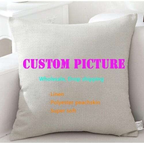 Customized pillowcase linen cotton picture household custom decorative breathable soft pillowcase Wholesale Drop shipping