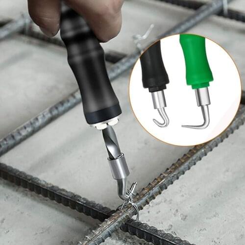 Rebar Tie Tool Pull Tie Wire Twister with Semi-Automatic Retractable Curved Straight Hook Reinforcement Tying Tool 2PCS