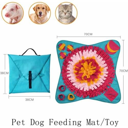 Interactive Piecing Multi-color Dog Pet Toys Dog Round Pet Sniffing Pad Bed Washable Training Blanket Feeding Mat Pet Supplies