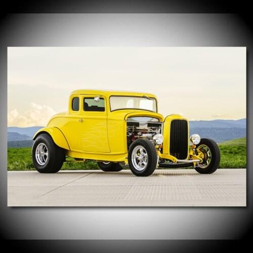 Classic Car Hot Rod Old Vehicle Vintage Car Wallpaper Supercar Posters Canvas Print Paintings Wall Art for Living Room Decor