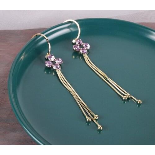 Long tassel earrings female earrings 2020 trendy Korean earrings elegant exquisite Fashion Simple Long Tassel Womens Earrings