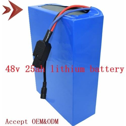 Lithium Ion 48v 25ah Battery Built BMS Assembly by 21700 Cylinder Cells for Ebike Electric Bicycle