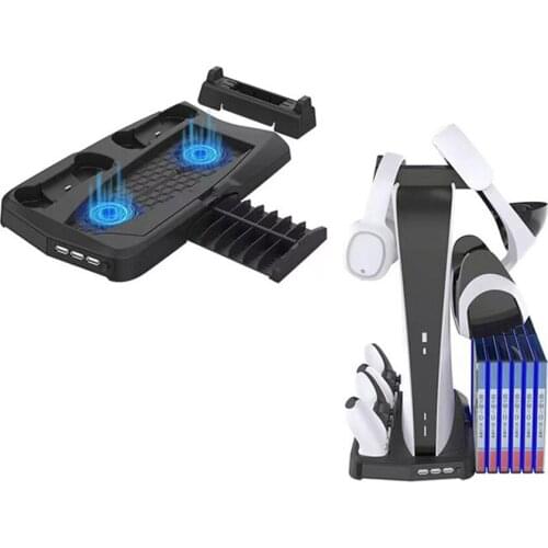 Multi-function Charging Stand Base Controller Charger w/ Cooling Fan Storage Holder for P5 Digital Edition / Ultra HD