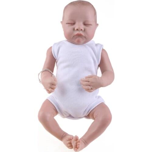 Simulation Unpainted DIY Silicone Reborn Baby Mold Doll Sets 19 Inch Realistic Looking Doll Toy For Kid Xmas Gift