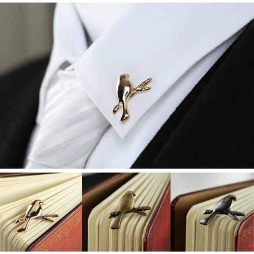 Fashion Jewelry New Cute Multi Color Golden Bird Pin Tree Branch Brooch Shirt Accessories Vintage Bird Brooches For Women Men